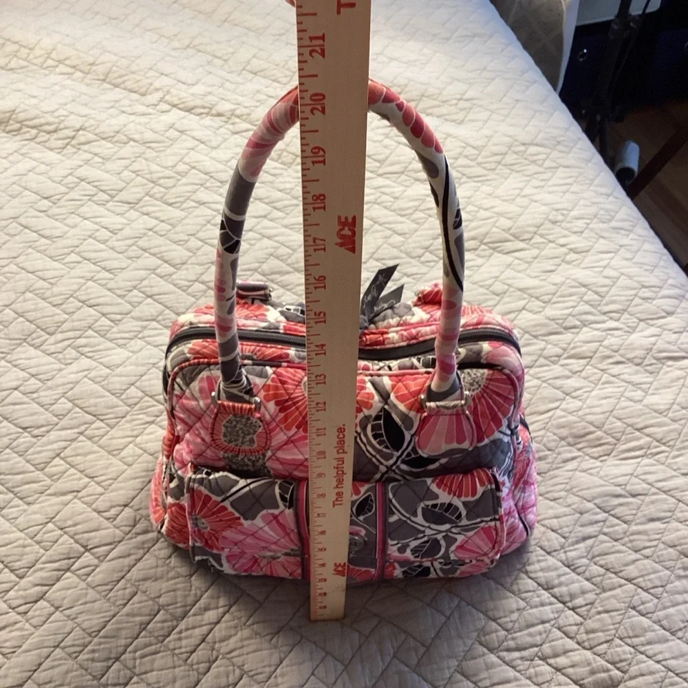 Vera Bradley Pink and Gray Floral Shoulder Bag